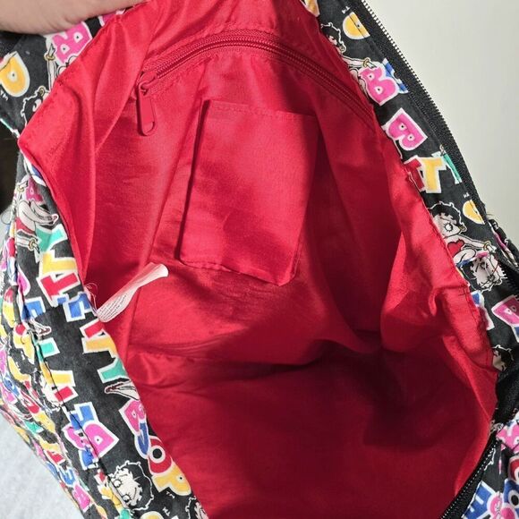 Betty Boop Shoulder Tote Soft‎ Fabric All Over Print Colorful Quilted - Picture 5 of 9